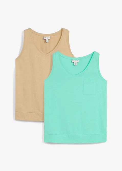 Canotta in puro cotone biologico (pacco da 2), bonprix