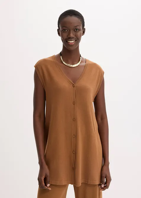 Gilet lungo in filato fine, bonprix