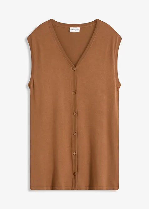 Gilet lungo in filato fine, bonprix