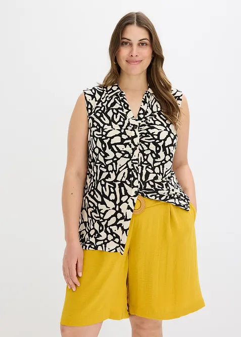 Polo senza maniche con arricciatura, bonprix