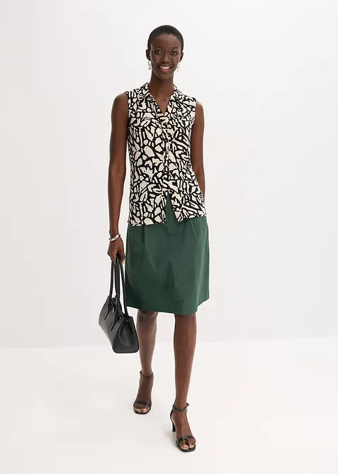 Polo senza maniche con arricciatura, bonprix