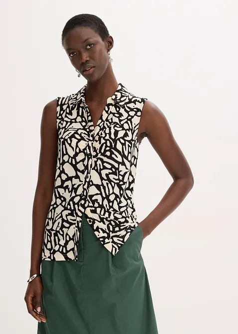 Polo senza maniche con arricciatura, bonprix