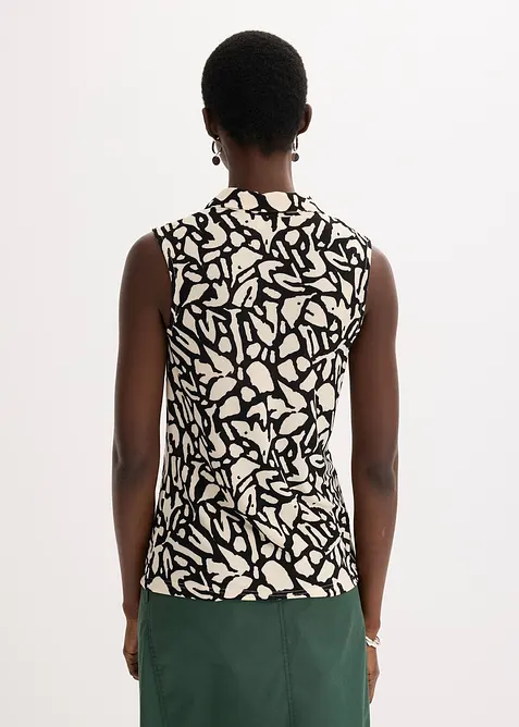 Polo senza maniche con arricciatura, bonprix