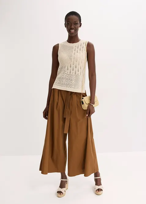 Top in maglia traforata con fili metallizzati, bonprix