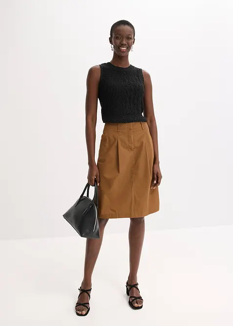 Top in maglia traforata con fili metallizzati, bonprix