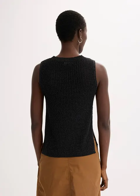 Top in maglia traforata con fili metallizzati, bonprix