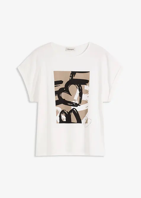 Maglia con viscosa e strass, bonprix