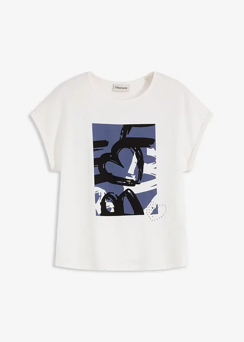 Maglia con viscosa e strass, bonprix