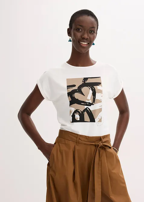 Maglia con viscosa e strass, bonprix