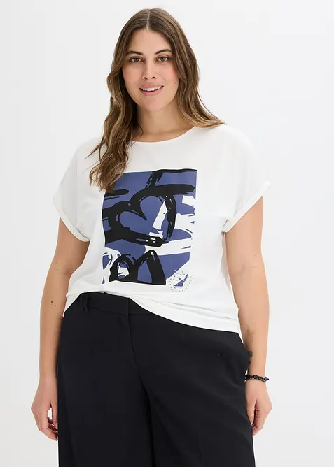 Maglia con viscosa e strass, bonprix