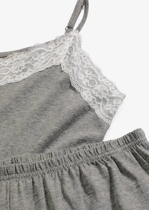Pigiama estivo con pizzo raffinato, bonprix