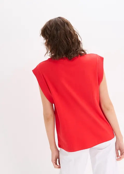 Top con inserto a coste sulla manica, bonprix