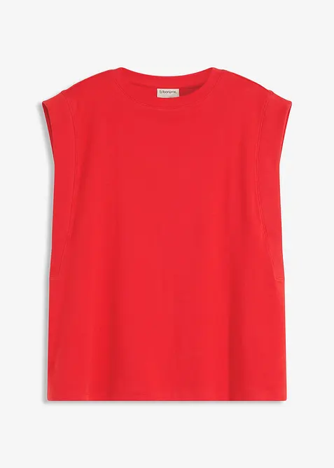 Top con inserto a coste sulla manica, bonprix