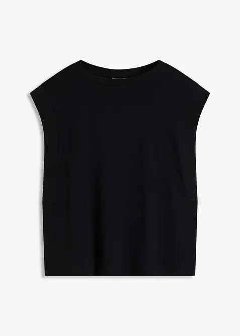 Top oversize con inserto a coste sulla manica, bonprix