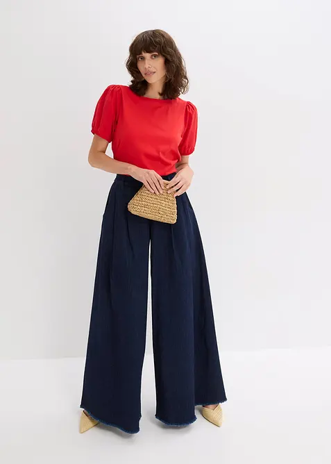 Maglia in jersey con maniche in popeline di cotone, bonprix