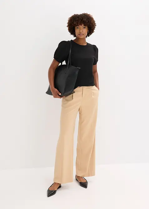 Maglia in jersey con maniche in popeline di cotone, bonprix