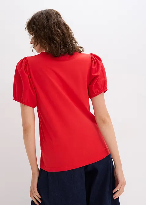 Maglia in jersey con maniche in popeline di cotone, bonprix