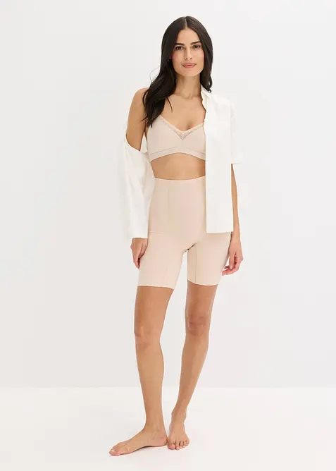 Pantaloncini invisibili in cotone con effetto modellante leggero, bonprix