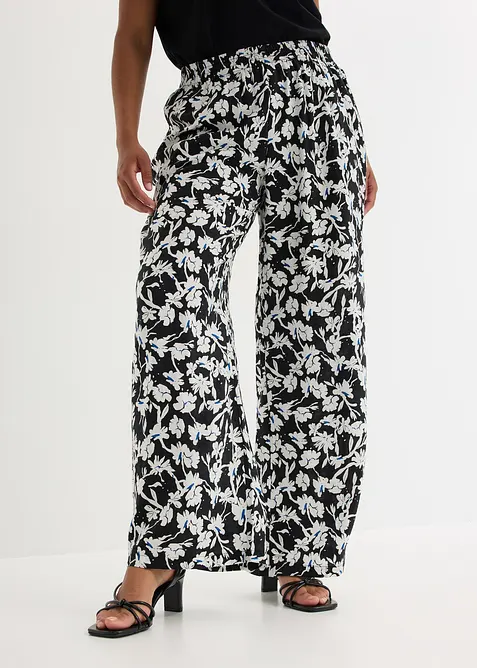 Pantaloni a palazzo in tessuto operato, bonprix