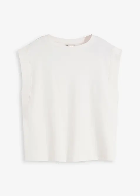 Top oversize con inserto a coste sulla manica, bonprix