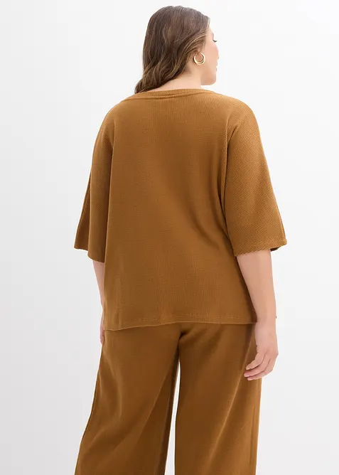 Maglia in puro cotone a trama operata, bonprix