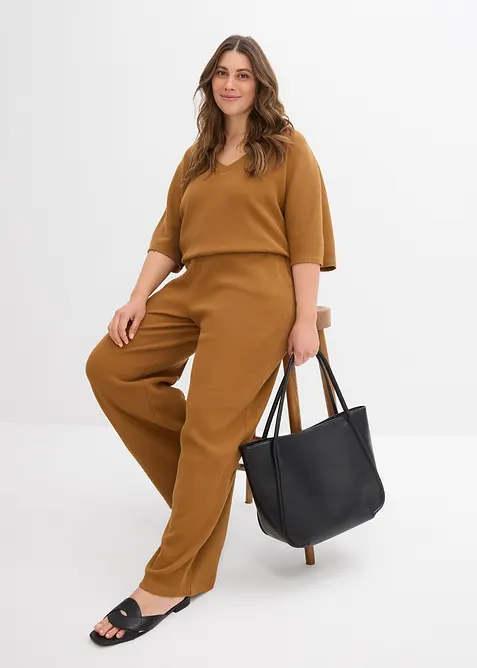Maglia in puro cotone a trama operata, bonprix