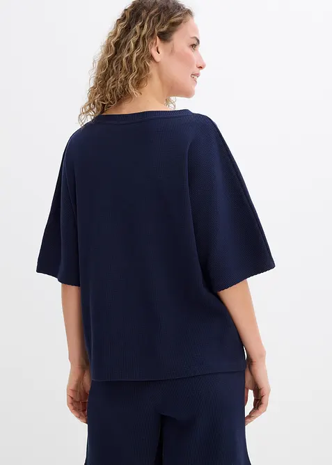 Maglia in puro cotone a trama operata, bonprix