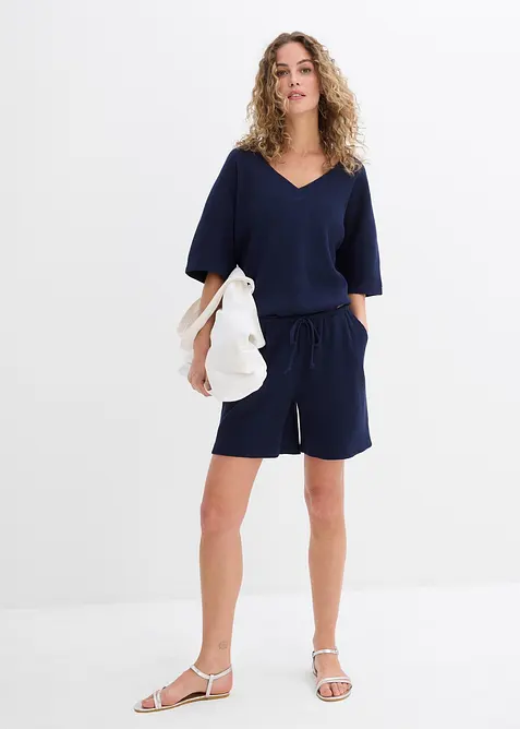 Shorts in puro cotone a trama operata, bonprix