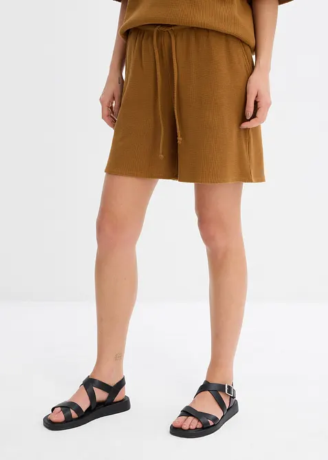 Shorts in puro cotone a trama operata, bonprix