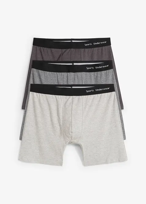 Boxer aderenti a mezza lunghezza con cotone (pacco da 3), bonprix