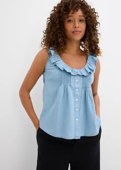 Top in jeans di cotone biologico, bonprix