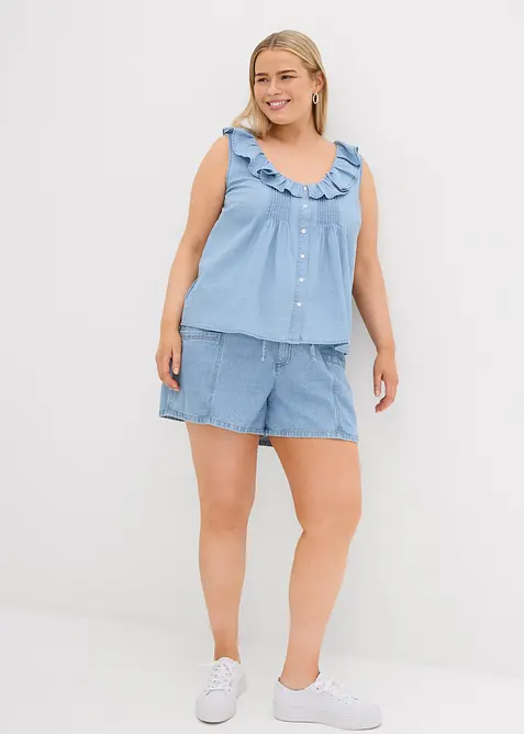 Top in jeans di cotone biologico, bonprix