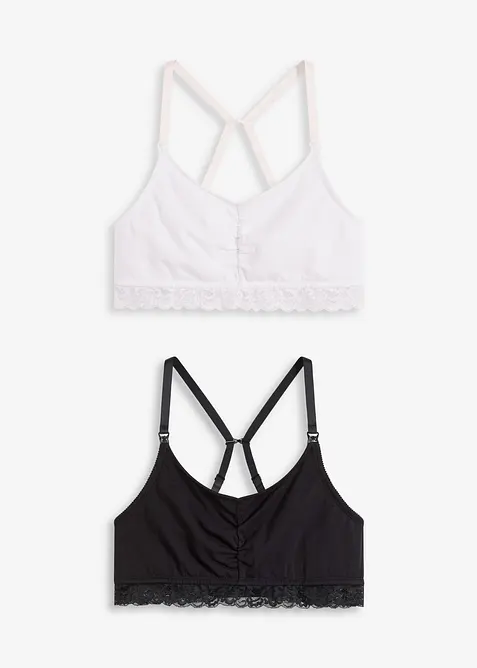 Reggiseno da allattamento senza ferretto con cotone biologico (pacco da 2), bonprix