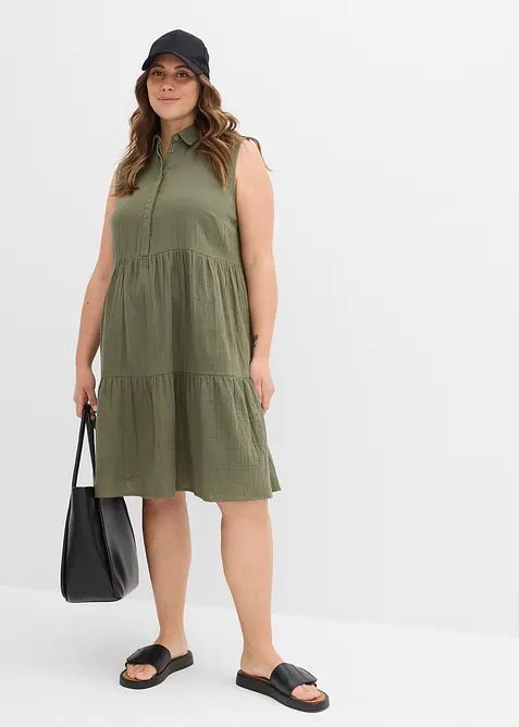 Abito tunica in vaporosa mussola, bonprix