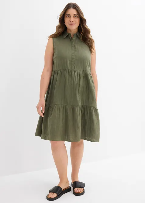 Abito tunica in vaporosa mussola, bonprix