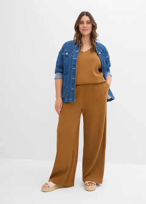 Pantaloni operati in puro cotone, bonprix