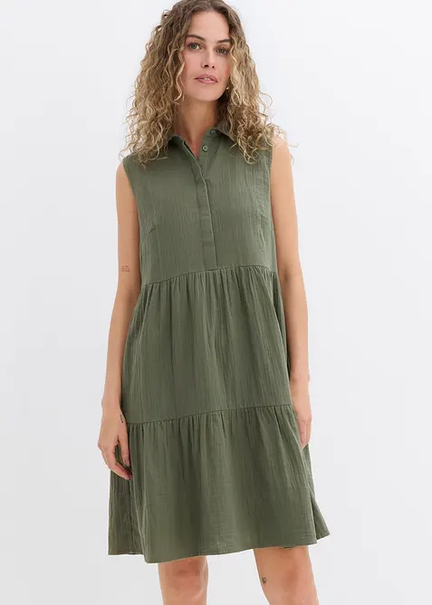 Abito tunica in vaporosa mussola, bonprix