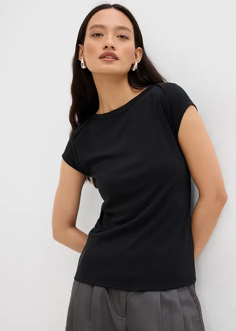 Top a costine in misto modal morbido, bonprix