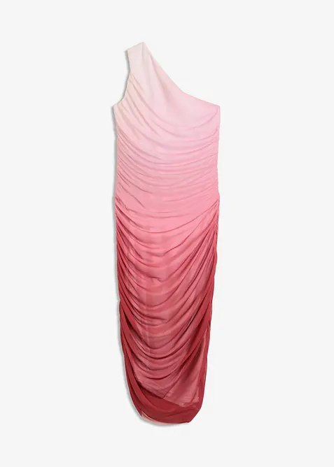 Abito monospalla con inserto in mesh, bonprix