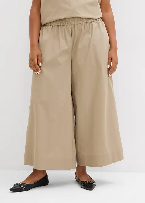 Pantaloni culotte ampi in puro cotone, bonprix