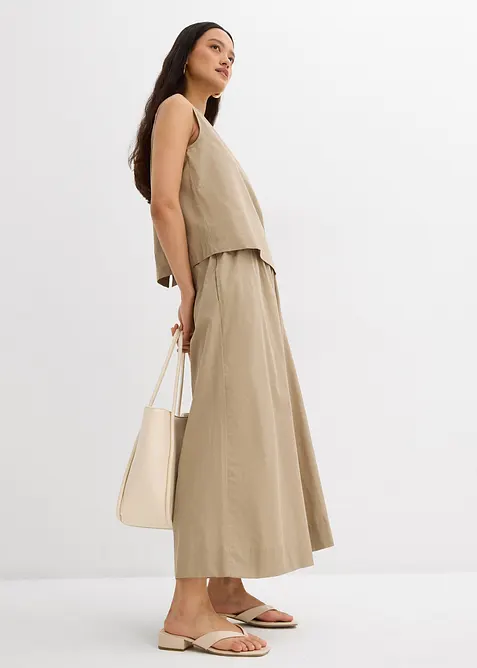 Pantaloni culotte ampi in puro cotone, bonprix