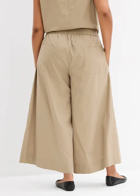 Pantaloni culotte ampi in puro cotone, bonprix