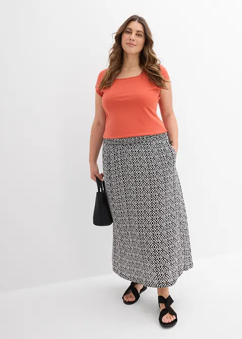 Gonna lunga in viscosa crinkle, bonprix