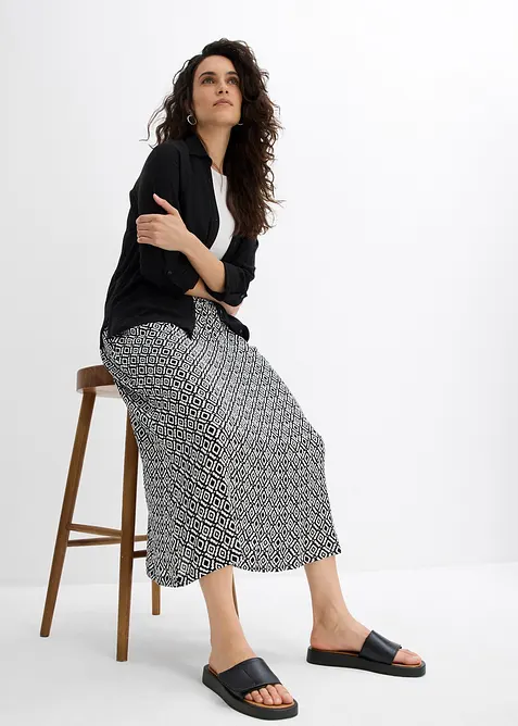 Gonna lunga in viscosa crinkle, bonprix