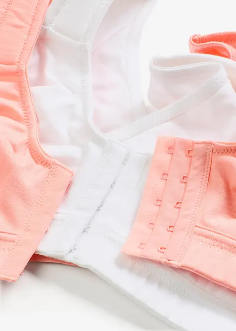 Reggiseno senza ferretto con chiusura davanti e cotone biologico (pacco da 2), bonprix