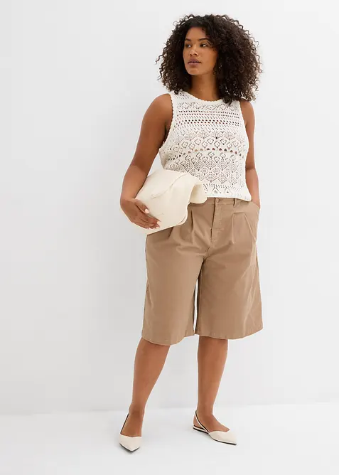 Bermuda lunghi in misto cotone elasticizzato, bonprix