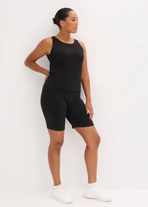 Top lungo in maglina a coste senza cuciture, bonprix