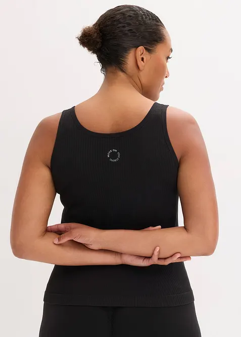 Top lungo in maglina a coste senza cuciture, bonprix