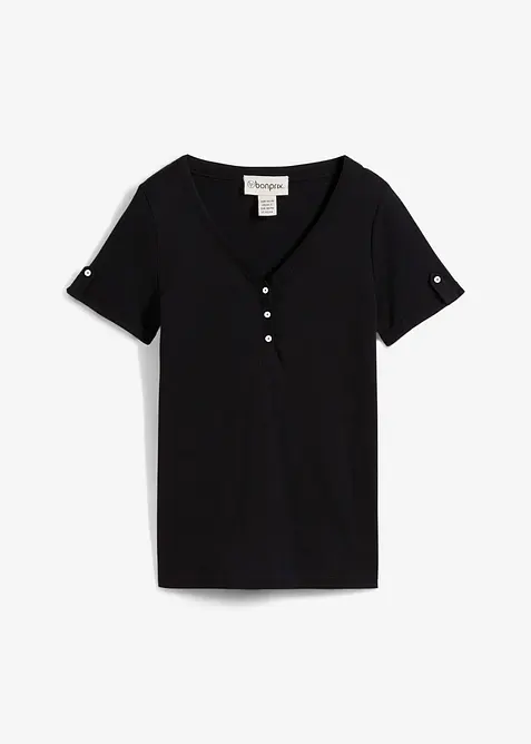 Maglia serafino in puro cotone, bonprix