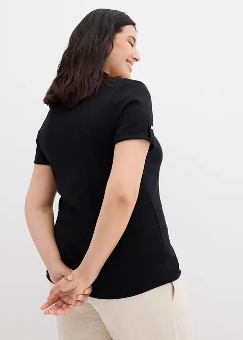 Maglia serafino in puro cotone, bonprix